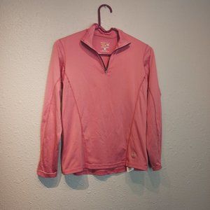 Mountain Hardwear Butterlicious 1/4 Zip Long Sleeve Shirt Womens Small Coral